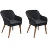 vidaXL Chaises d'extérieur 2 pcs avec coussins Résine tressée Noir