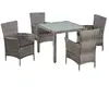 vidaXL Mobilier à dîner de jardin 5 pc et coussins Résine tressée Gris