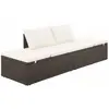 vidaXL Lit de jardin Marron 195x60 cm Résine tressée