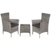 VIDAXL Mobilier de Bistro d'Extérieur Résine Tressée Gris Salon de Jardin