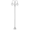 vidaXL Lampadaire de jardin E27 220 cm Aluminium 3 lanternes Blanc