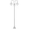 vidaXL Lampadaire de jardin E27 220 cm Aluminium 2 lanternes Blanc