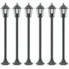 vidaXL Lampe de jardin à piquet 6 pcs E27 110 cm Aluminium Vert foncé