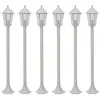 vidaXL Lampe de jardin à piquet 6 pcs E27 110 cm Aluminium Blanc