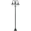 vidaXL Lampadaire de jardin E27 220cm Aluminium 3 lanternes Vert foncé