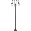vidaXL Lampadaire de jardin E27 220 cm Aluminium 2 lanternes Bronze
