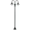 vidaXL Lampadaire de jardin E27 220cm Aluminium 2 lanternes Vert foncé