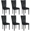 vidaXL Chaises à manger lot de 6 noir velours