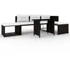 vidaXL Salon de jardin 4 pcs Résine tressée Marron