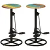 vidaXL Tabourets de bar lot de 2 bois massif de récupération