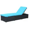 vidaXL Chaise longue avec coussin Résine tressée Noir