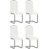 vidaXL Chaises à manger cantilever lot de 4 blanc similicuir