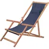 vidaXL Chaise pliable de plage Tissu et cadre en bois Bleu