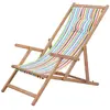 vidaXL Chaise pliable de plage Tissu et cadre en bois Multicolore