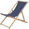 vidaXL Chaise pliable de plage Tissu et cadre en bois Bleu
