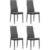 vidaXL Chaises à manger lot de 4 gris clair tissu
