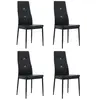 vidaXL Chaises à manger lot de 4 noir similicuir