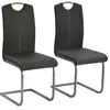 vidaXL Chaises à manger cantilever lot de 2 gris similicuir