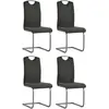 vidaXL Chaises à manger cantilever lot de 4 gris similicuir