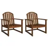vidaXL 2X Chaise de Jardin Accoudoirs Bois d'Acacia Massif Fauteuil de Balcon