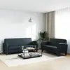 vidaXL Ensemble de canapés 2 pcs cuir synthétique noir