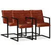DIVERS Clicnbuy - chaises de cuisine - chaises de salle à manger 4 pcs marron cuir véritable 275238