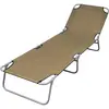 vidaXL Chaise longue pliable avec dossier réglable Taupe