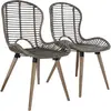 vidaXL Chaises à manger lot de 2 marron rotin naturel