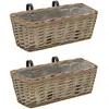 vidaXL Jardinière de balcon 2 pcs Osier avec doublure en PE 40 cm