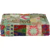 vidaXL Pouf carré en coton fait à la main 50 x 50 x 12 cm Vert