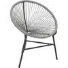 vidaXL Chaise de jardin sous forme de lune Résine tressée Gris