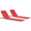 vidaXL Tapis de plage pliables 2 pcs Acier et tissu Rouge