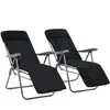 vidaXL Chaises pliables de jardin avec coussins 2 pcs Noir