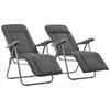 vidaXL Chaises pliables de jardin avec coussins 2 pcs Gris