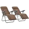 vidaXL Chaises pliables de jardin avec coussins 2 pcs Marron