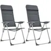 vidaXL Chaise de camping 2 pcs Gris 58x69x111 cm Aluminium
