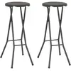 vidaXL Tabouret de bar pliable 2 pcs. HDPE et acier brun aspect rotin