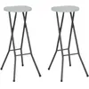 vidaXL Vidaxl Tabourets De Bar Pliables 2 Pcs Pehd Et Acier Blanc