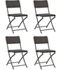 vidaXL Chaises pliables de jardin 4 pcs PEHD et acier