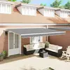 vidaXL Auvent Manuel Blanc 4 × 3 m Métal