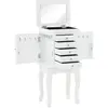 vidaXL Armoire à bijoux sur pieds Blanc 246960