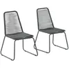 vidaXL Chaises d'extérieur 2 pcs Résine tressée Noir