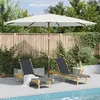 vidaXL Parasol avec mât en bois 350 cm Blanc sable