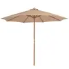 vidaXL Parasol d'extérieur avec mât en bois 300 cm Taupe