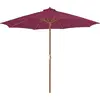 vidaXL Parasol avec mât en bois 300 cm Rouge bordeaux