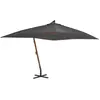 vidaXL Parasol en porte-à-faux avec mât en bois 400x300 cm Anthracite