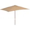 vidaXL Parasol d'extérieur avec mât en bois 200 x 300 cm Taupe
