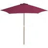vidaXL Vidaxl Parasol D'extérieur Avec Mât En Bois 270 Cm Rouge Bordeaux