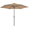 vidaXL Parasol d'extérieur avec LED et mât en acier 300 cm Taupe