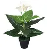 vidaXL Plante artificielle avec pot Lis Calla 45 cm Blanc